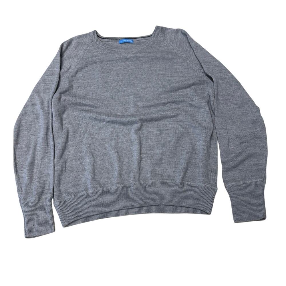 Dockers Men's Grey Raglan Sleeve Knit Pullover Sweater Size Medium